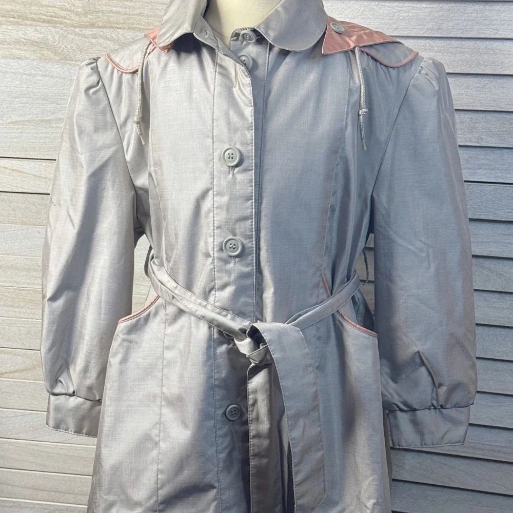 Rothschild Vintage Girls Jacket Tie Waist Raincoat Preppy Spring Coat 4T Classic